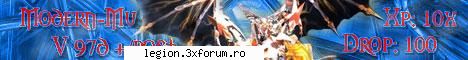 salutare la toata lumea am deschid servar de muonline vers 97d xp 30 drop 50%
nu sunt baguri pe